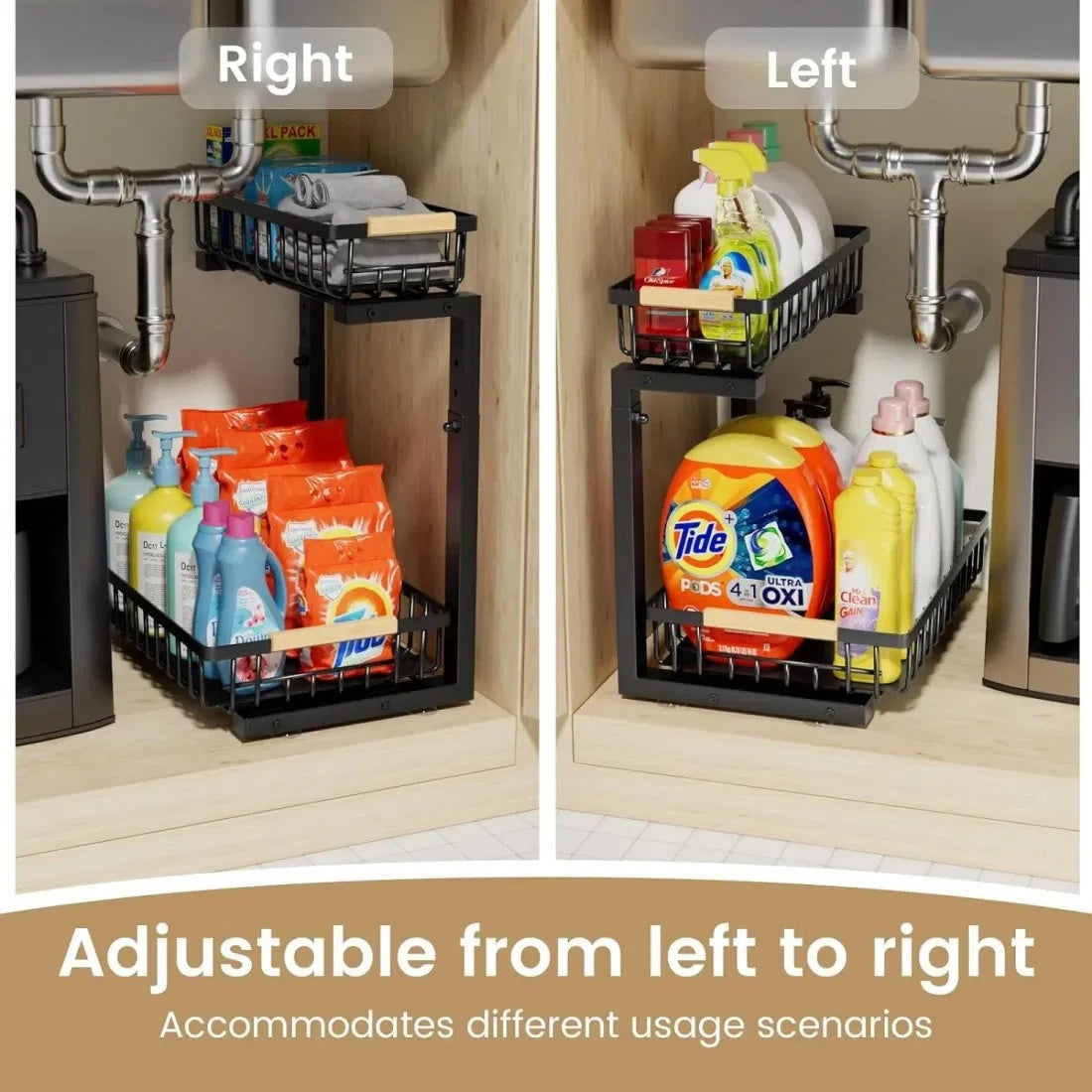 2 In Set Dish Drying Rack And Under Sink Organizer Rack, Large Dish
