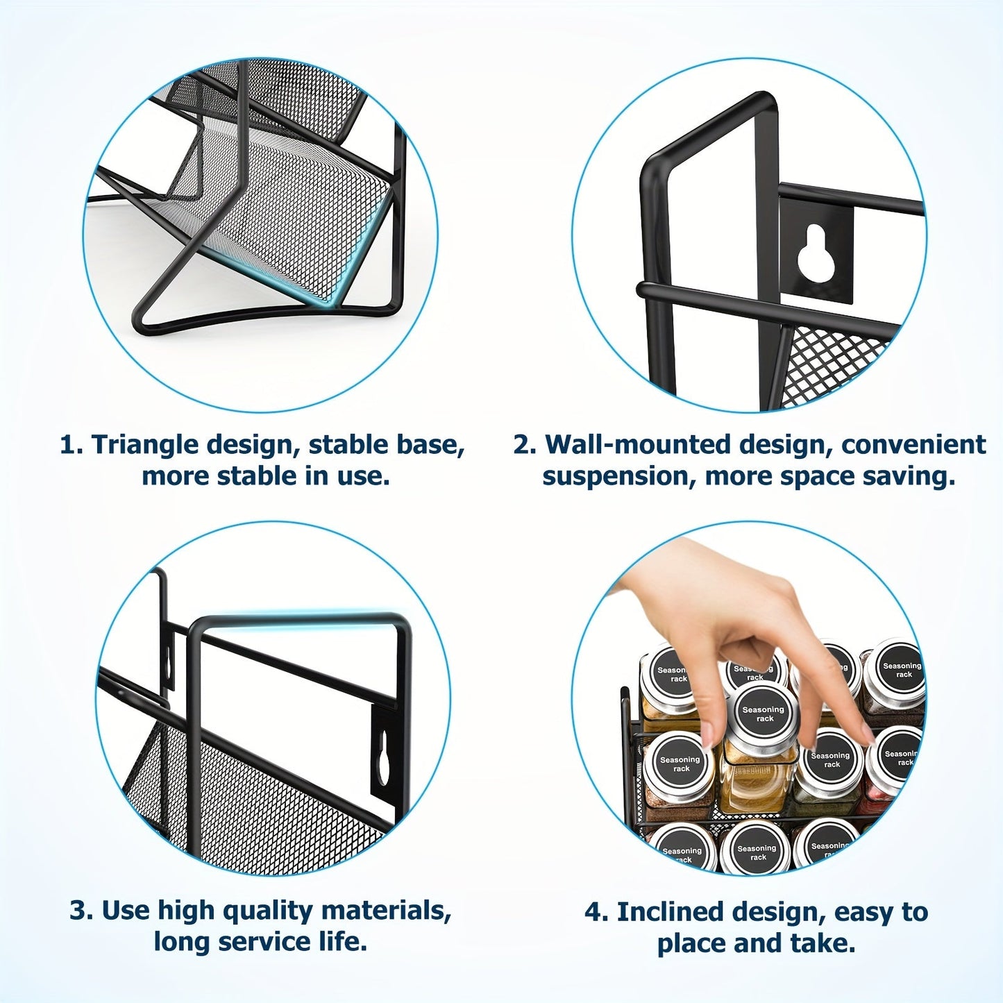 Product features with text on a white background
