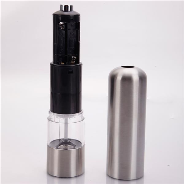 2 Pack Rechargeable Stainless Steel Electric Salt & Pepper Grinder Set – Gravity Automatic Mills with Adjustable Coarseness, LED Light, One-Hand Operation, Battery Powered